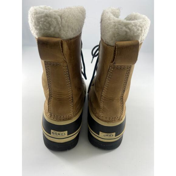 Sorel Boots Womens Size 6 Brown Tan Black Caribou Waterproof Winter Warm - Picture 9 of 10